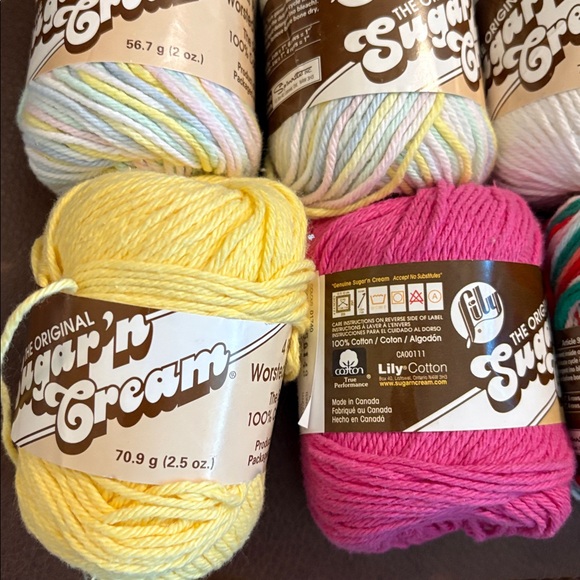 Lot of 12 LILY sugar and cream cotton yarn. All brand new. - Picture 2 of 4